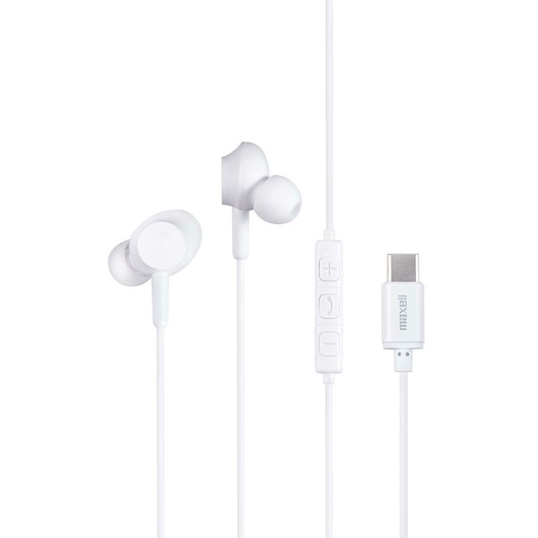マクセル 手軽に使えるマイク付きUSB Type-Cイヤホン ホワイト MXH-CC200WH