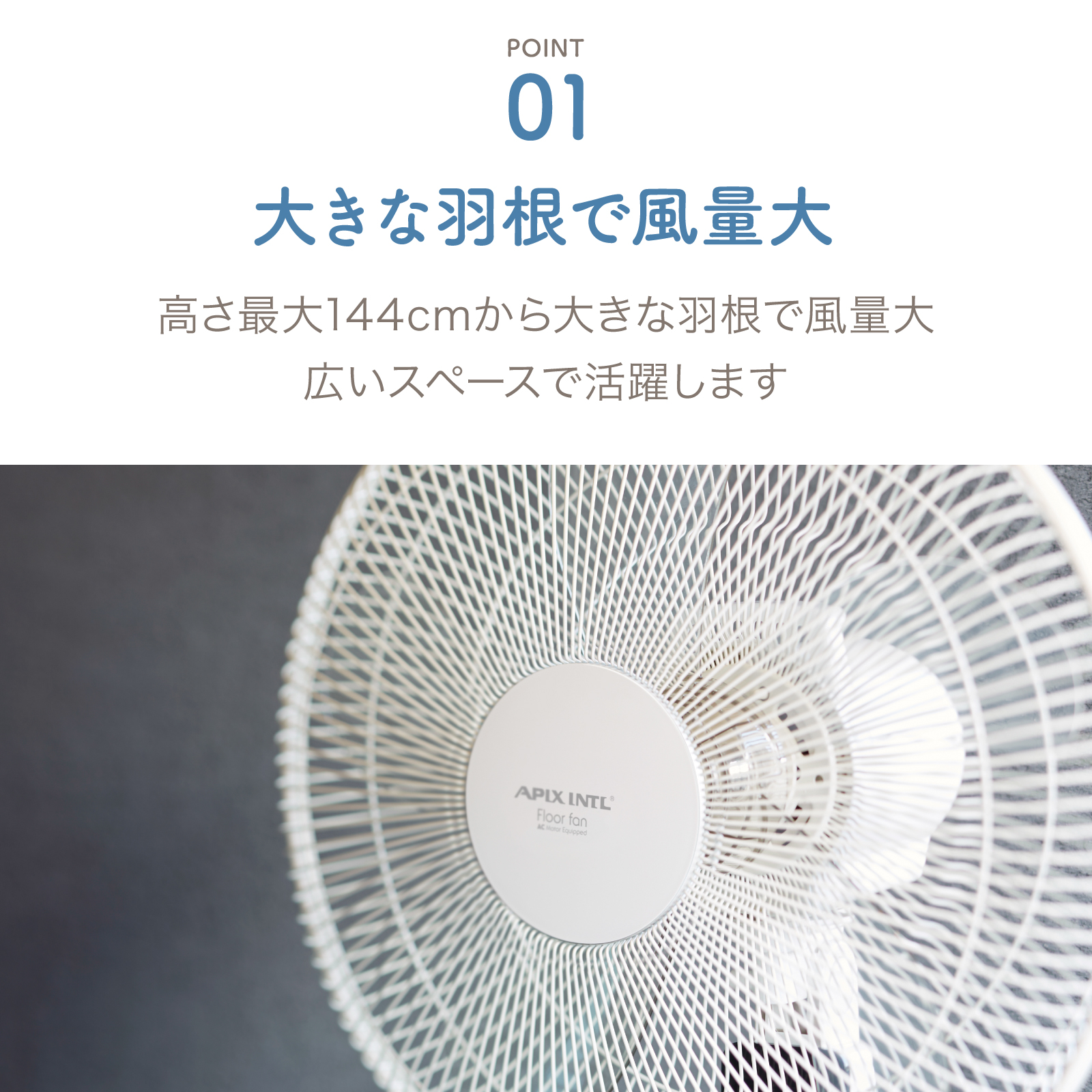 アピックス ACフロアー扇風機 AFL-255R