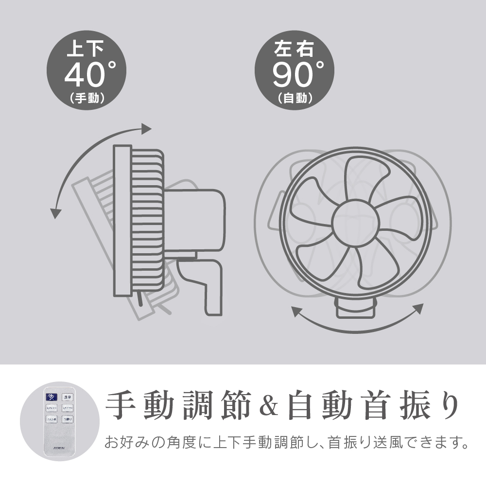 ゼピール 壁掛け扇風機 フルリモコン DCモーター  DDK‐J35N