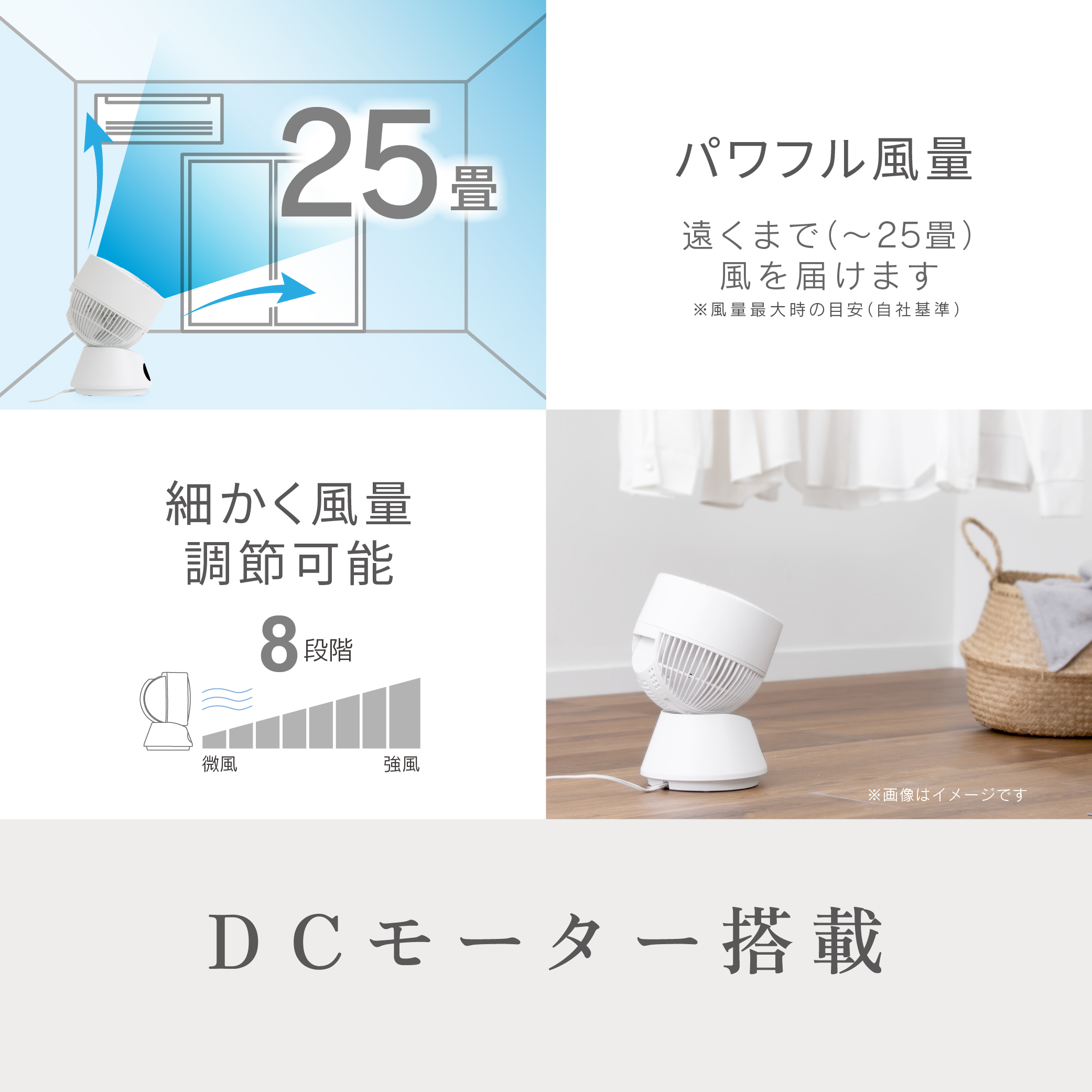  ゼピール DCサーキュレーター ZSL-D4DC-W