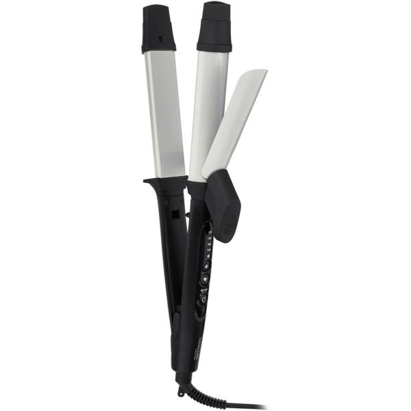 テスコム ヘアアイロン コテ 32mm ストレート/カール 2way 海外対応 温度調整/ロック/メモリー 自動OFF 開閉ロック ラク抜きプラグ ブラック TW303A-K