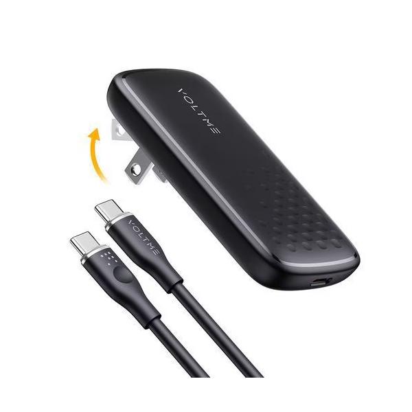 ボルトミー VOLTME USB急速充電器 Revo 65 EVO USB PD(パワーデリバリー)対応 65W USB-C×1ポート USB-C端子ケーブル付き 折りたたみ式プラグ ブラック V2099