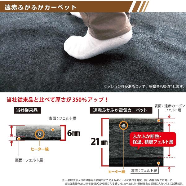 広電 (KODEN) 電気カーペット ホットカーペット 本体 176×176cm 2畳 遠赤 速暖 暖房面切換 8hOFF 室温センサー付 スライド温度調節 ダニクリーン CWC201F-C