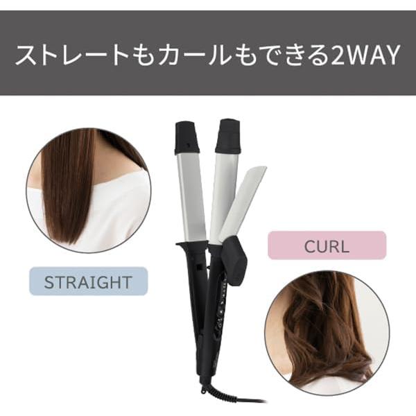 テスコム ヘアアイロン コテ 32mm ストレート/カール 2way 海外対応 温度調整/ロック/メモリー 自動OFF 開閉ロック ラク抜きプラグ ブラック TW303A-K
