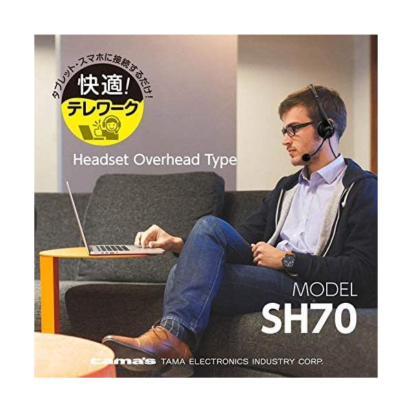 多摩電子工業 ヘッドセット φ3.5mmミニプラグ 両耳 ヘッドバンドタイプ TSH70K