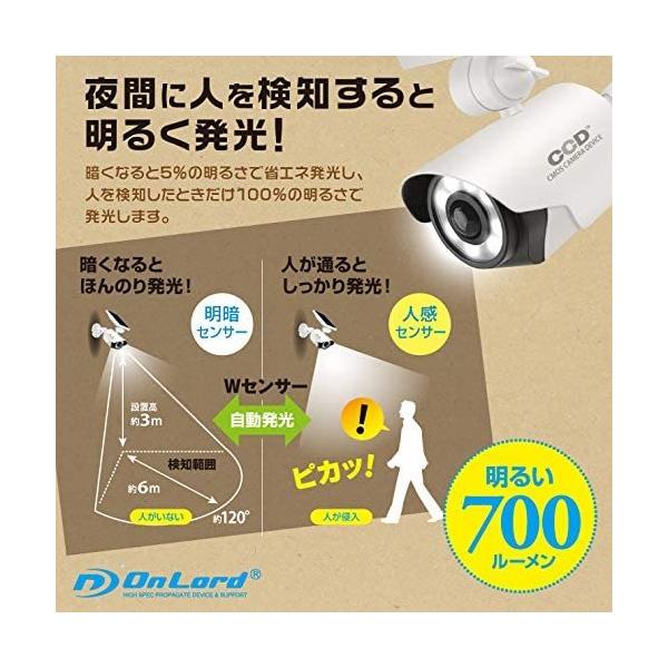 オンスクエア ソーラー式 センサーライト OL-334W W