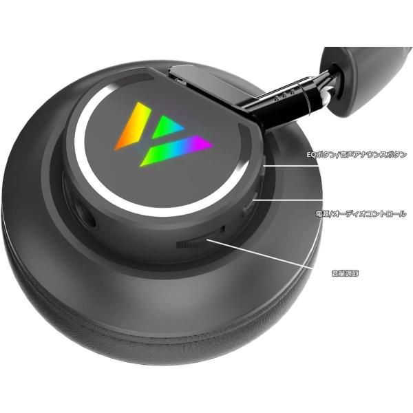 WizarD 低遅延 Bluetooth5.1 ゲーミング ヘッドセッド マイク着脱可能 ヘッド90度回転 HK21C2