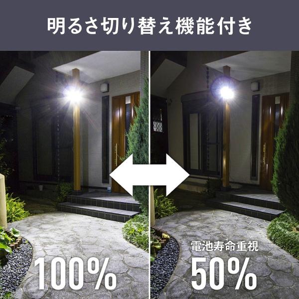 ムサシ 5W×1灯 フリーアーム式 LEDソーラーセンサーライト S-110L