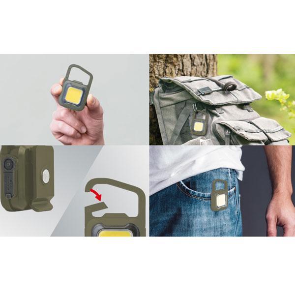 ムサシ RITEX 充電式スーパーフラッシュライト 6W 防水仕様 カーキ COB-WL008KH