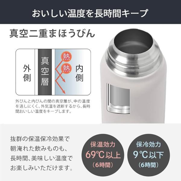 ピーコック 水筒 600ml 保温 保冷 ワンタッチ マグ ボトル 魔法瓶 ホワイト AKT-60(W)