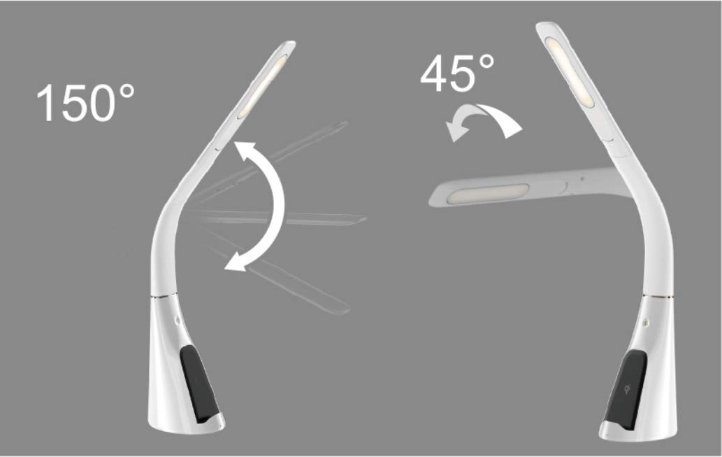 ゼピール LEDスタンドライト スマホワイヤレス充電(Qi)/USB充電対応 ホワイト DQL-H1009-WH