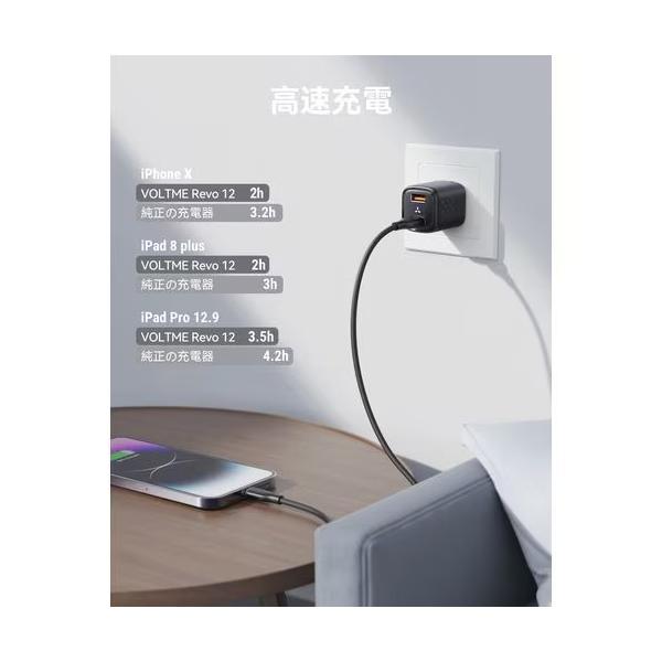 ボルトミー VOLTME USB AC充電器 Revo 12 Duo 2.4A USB-A×2ポート 折りたたみ式プラグ ブラック V2077
