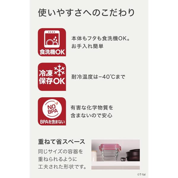 ティファール 密閉保存容器 ガラス製 マスターシール グラス スクエア 800ml N10414