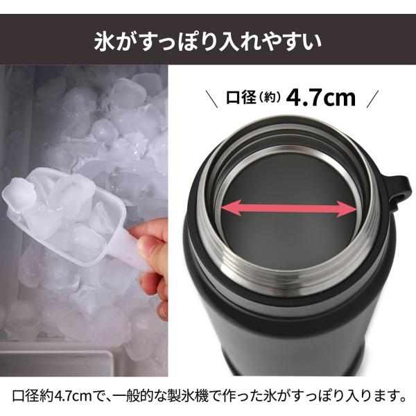 ピーコック 水筒 1L スポーツドリンク対応 ストラップ付 スポーツマグ マットブラック AKD-RS101(BD)