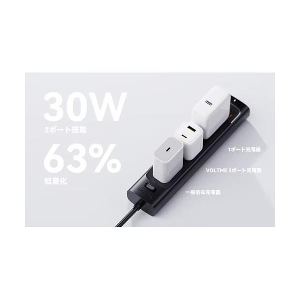 ボルトミー VOLTME USB急速充電器 Revo 30 デュオ USB PD(パワーデリバリー)対応 30W USB-C×1/USB-A×1 折りたたみ式プラグ ホワイト V2098