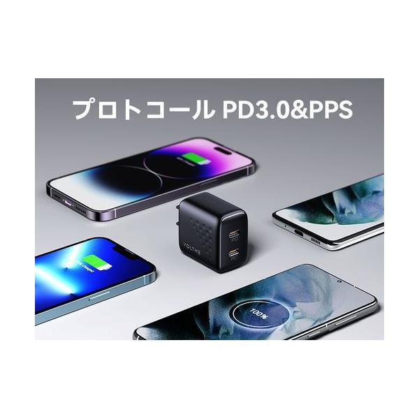 ボルトミー VOLTME USB急速充電器 Revo 35 Duo Lite USB PD(パワーデリバリー)対応 35W USB-C×2ポート ブラック V2088