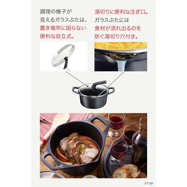 ティファール 両手鍋 20cm 鋳物 IH ガス火対応 キャストライン アロマ プロ シチューポット E25144