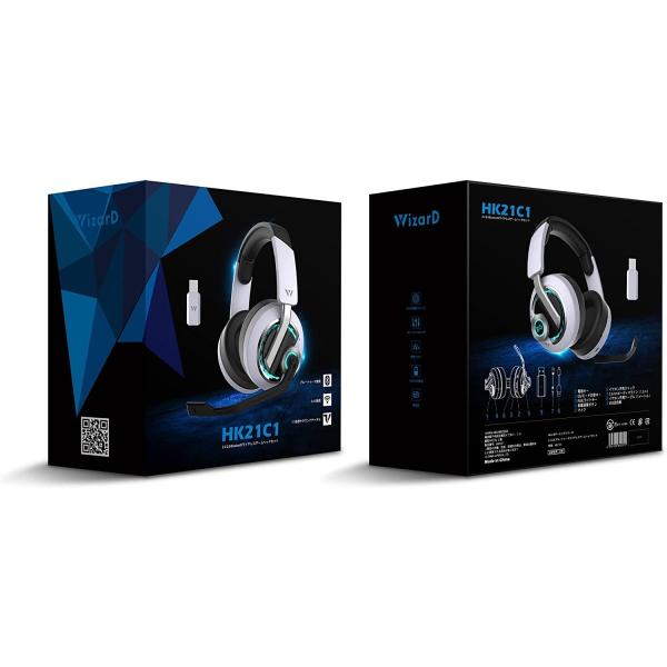 WizarD 2.4G&Bluetooth5.1 ワイヤレス ゲーミング ヘッドセット 7.1chバーチャルサラウンド 低遅延 HK21C1