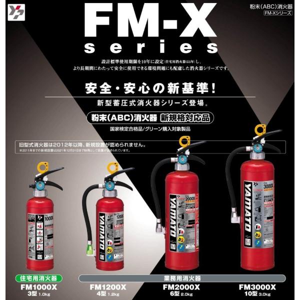 ヤマトプロテック 粉末(ABC)消火器 蓄圧式 4型 FM1200X