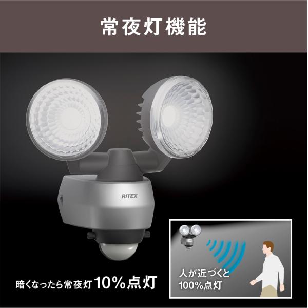 RITEX ムサシ 7.5Wx2灯 LEDセンサーライト LED-AC315