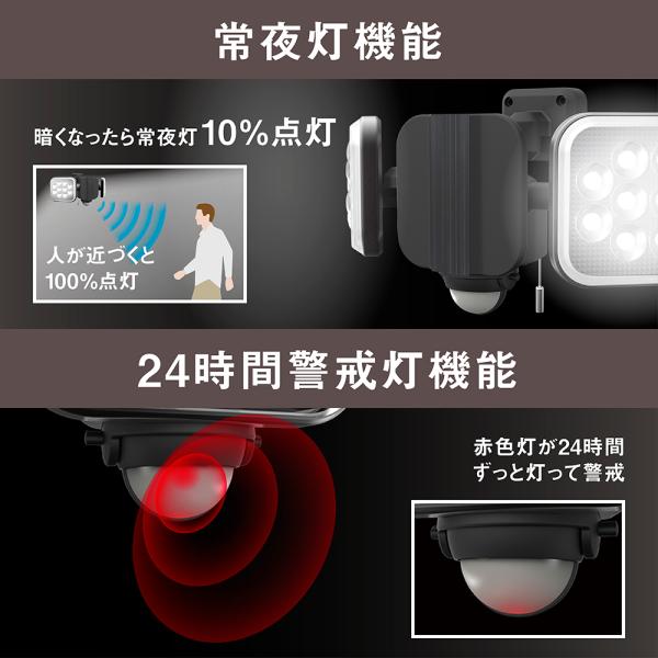 ムサシ RITEX 14W×2灯 フリーアーム式LEDセンサーライト LED-AC2028