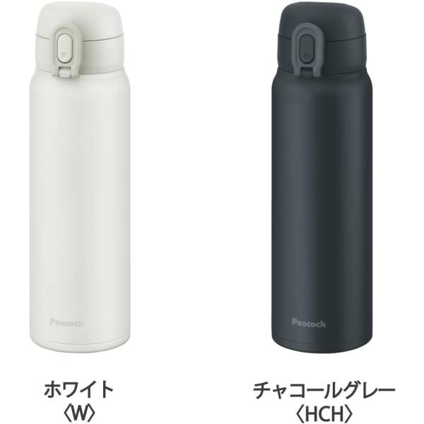 ピーコック 水筒 600ml 保温 保冷 ワンタッチ マグ ボトル 魔法瓶 ホワイト AKT-60(W)