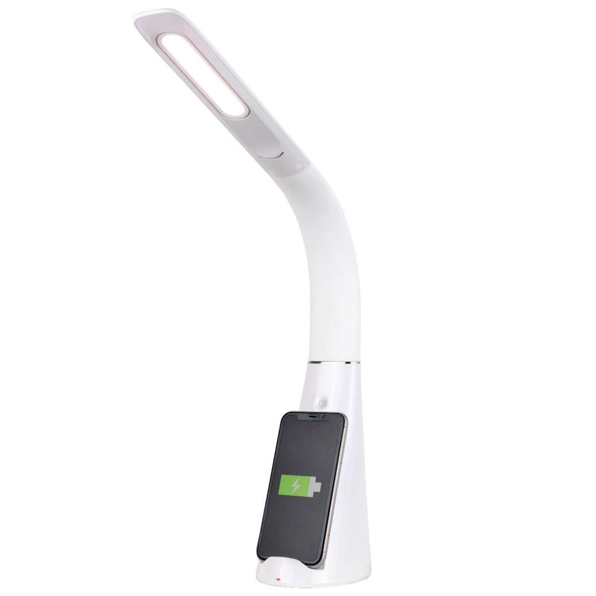 ゼピール LEDスタンドライト スマホワイヤレス充電(Qi)/USB充電対応 ホワイト DQL-H1009-WH