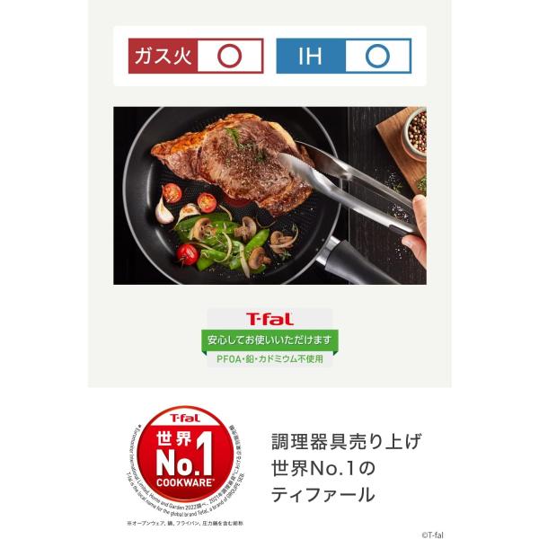 ティファール 炒め鍋 28cm 深型 中華鍋 IH ガス火対応 IHチタン・エクセレンス モカ G17219