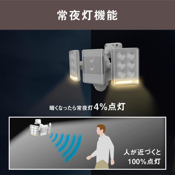 ムサシ 9W×2灯 フリーアーム式LEDセンサーライト リモコン付 LED-AC2018