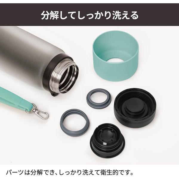 ピーコック 水筒 1L スポーツドリンク対応 ストラップ付 スポーツマグ マットクリア AKD-RS101(MC)