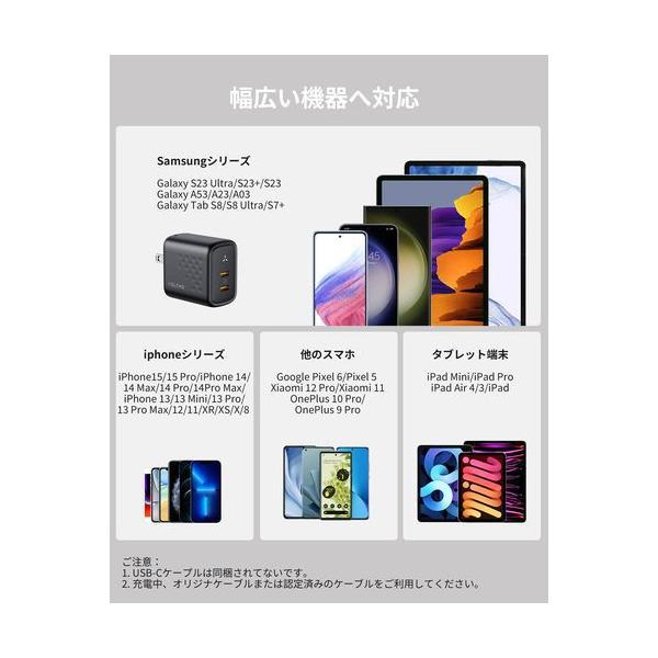 ボルトミー VOLTME USB急速充電器 Revo 45 Duo C+C USB PD(パワーデリバリー)対応 45W USB-C×2ポート 折りたたみ式プラグ ブラック V2141