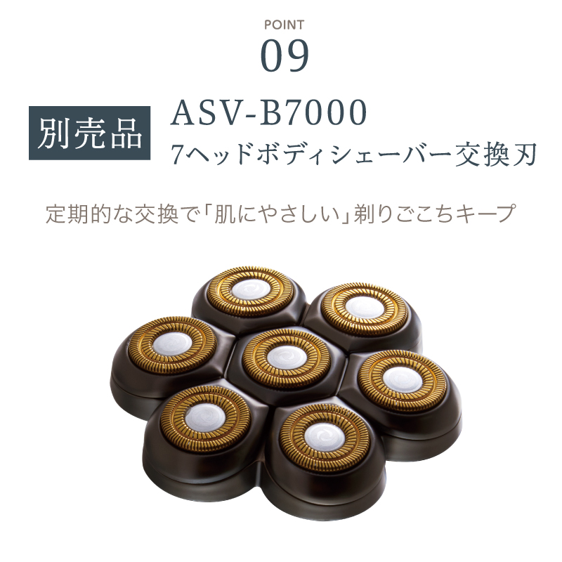 APIX BEAUM 7ヘッドボディシェーバー ASV-B07 (GY)