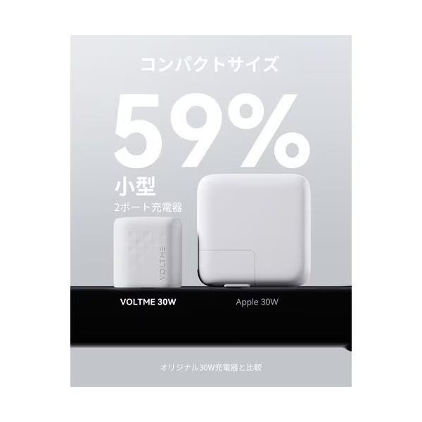 ボルトミー VOLTME USB急速充電器 Revo 30 mini USB PD(パワーデリバリー)対応 30W USB-C×1 ホワイト V2091