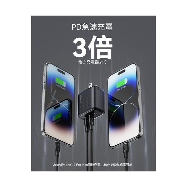 ボルトミー VOLTME USB急速充電器 Revo 35 Duo C+C USB PD(パワーデリバリー)対応 35W USB-C×2ポート 折りたたみ式プラグ ブラック V2137