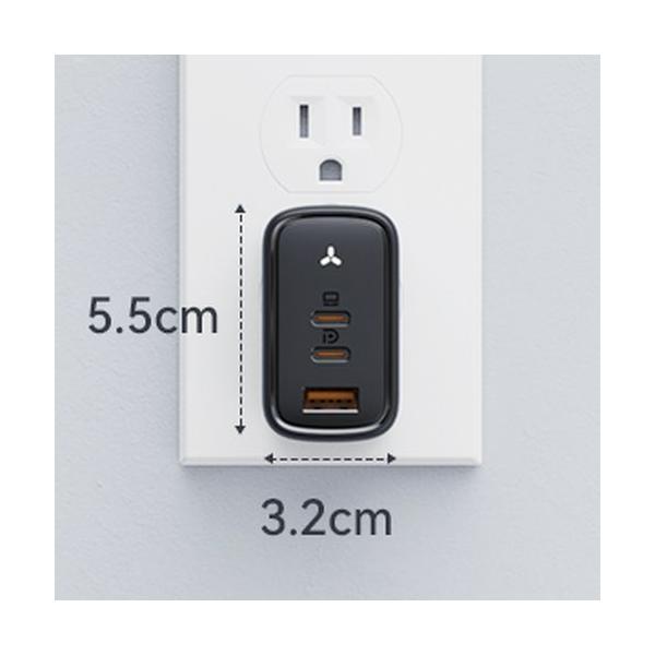 ボルトミー VOLTME USB急速充電器 Revo 67 67W USB-C×2/USB-A×1 折りたたみ式プラグ ブラック V2101V1