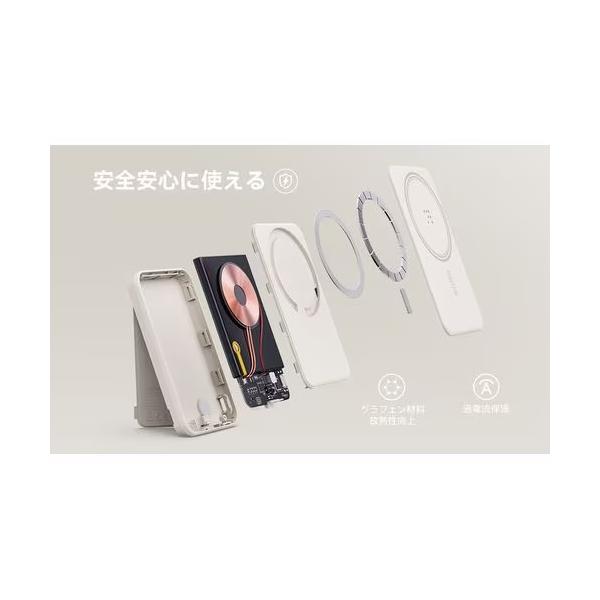 ボルトミー VOLTME MagSafe対応 7.5W ワイヤレス充電モバイルバッテリー 5000mAh ケーブル付属(グレー)MagPak 5K B3019