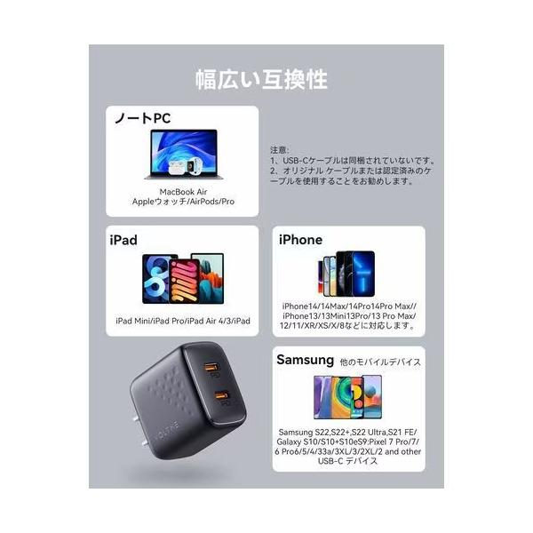ボルトミー VOLTME USB急速充電器 Revo 35 Duo Lite USB PD(パワーデリバリー)対応 35W USB-C×2ポート ブラック V2088