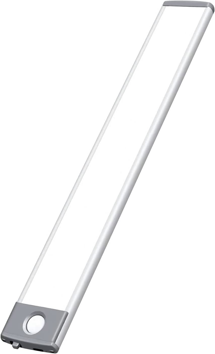 トレードワン 人感センサーモード搭載 USB充電式 LEDマグネットライトバー シルバー 30714