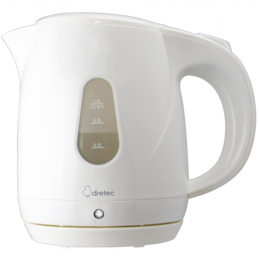 ドリテック 電気ケトル プロム 1.0L ホワイト PO-160(WT)
