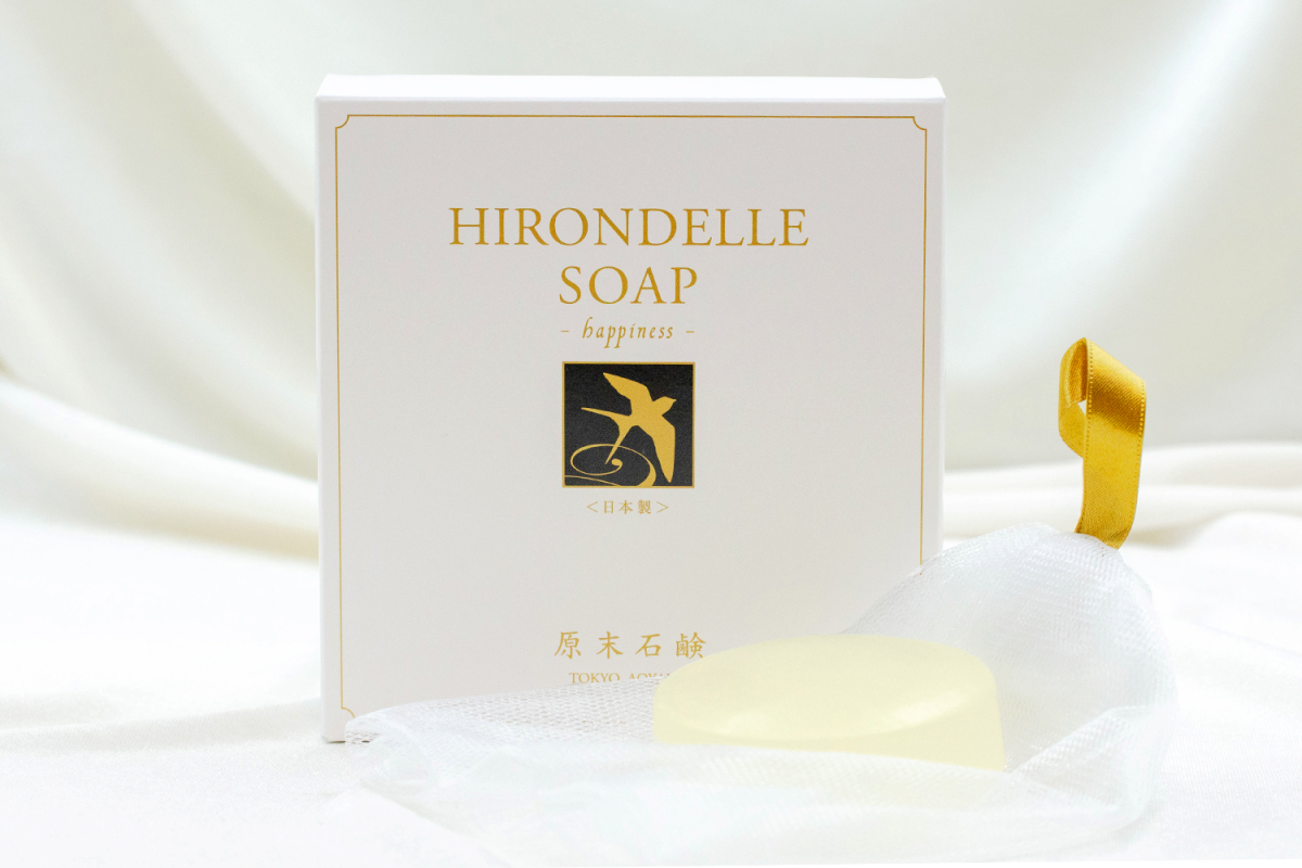 GEMMATSU 原末石鹸 イロンデルソープ ハピネス 85g (泡立てネット付) 日本製 HSO-H01