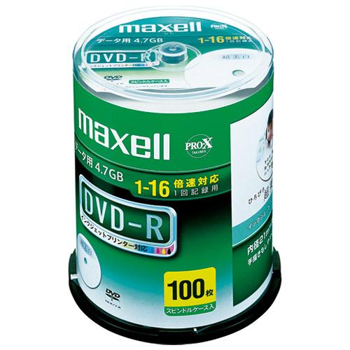 マクセル データ用 DＶD-R 4.7GB 16倍速対応 インクジェットプリンタ対応ホワイト(ワイド印刷) 100枚 スピンドルケース DR47WPD.100SPA