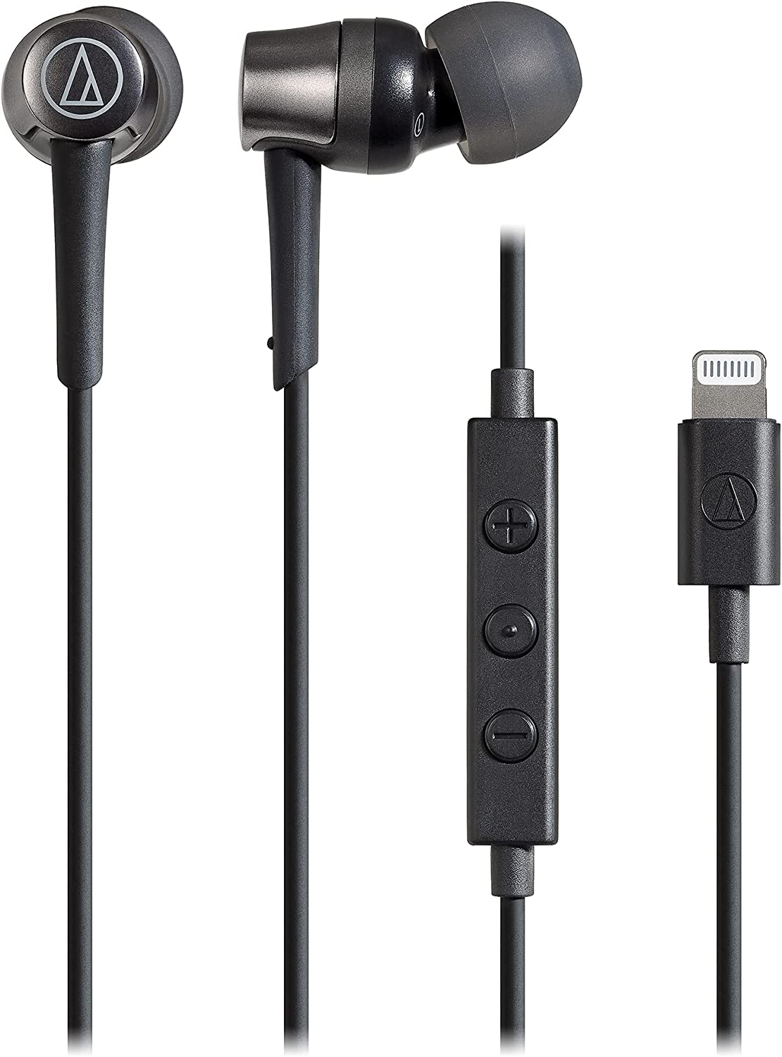 オーディオテクニカ マイク付きイヤホン Lightningケーブル 1.2m カナル型 ブラック ATH-CKD3LI(BK)