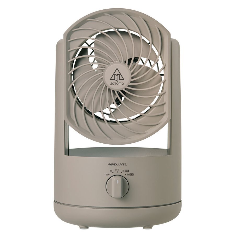 アピックス SOTOMO DCモーター搭載 充電式 フォールディング サーキュレーター  AFC-270B(GY)