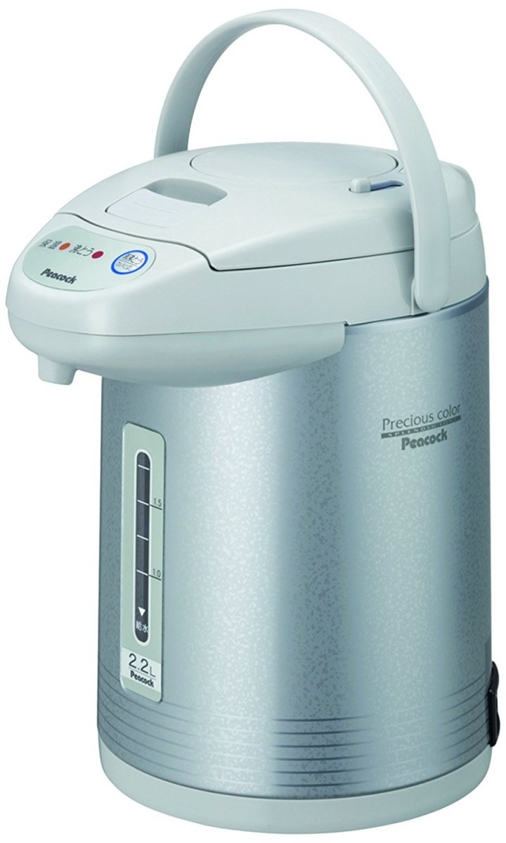 ピーコック 電気沸とうエアーポット(カルキとばし) 2.2L サテングレー WCI-22(HS)