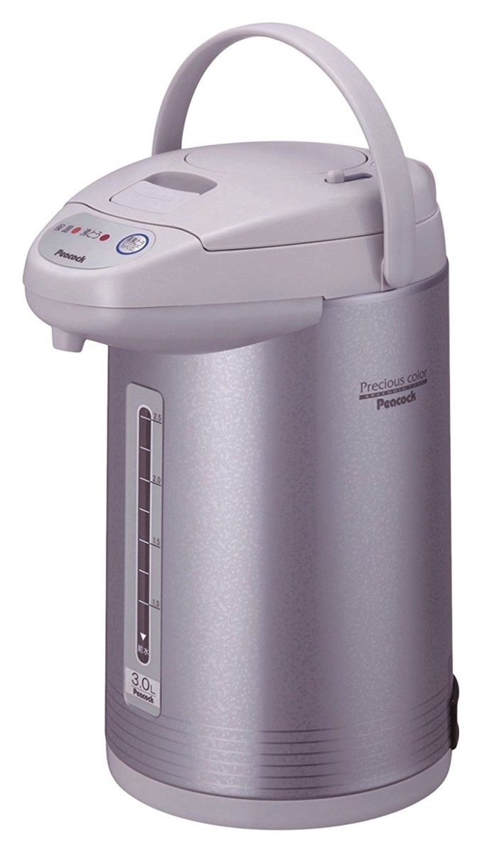 ピーコック 電気沸とうエアーポット(カルキとばし) 3.0L サテングレー WCI-30(HS)