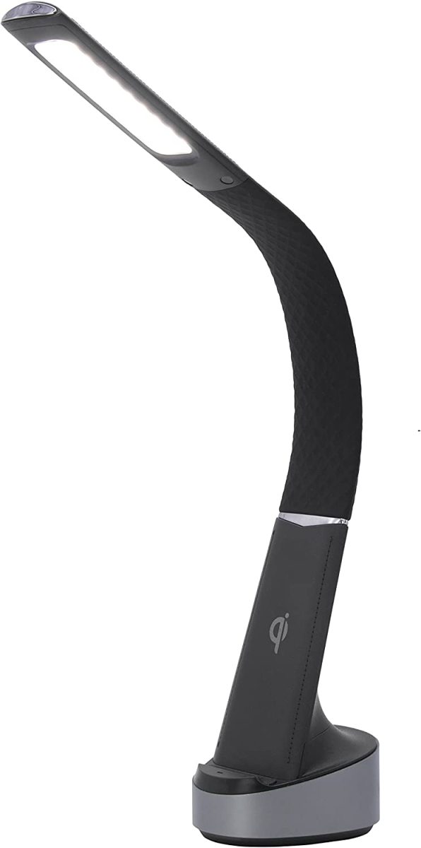 訳あり 箱不良 ゼピール Qi機能付 LEDスタンドライト ブラック  DQL-H1221-BK