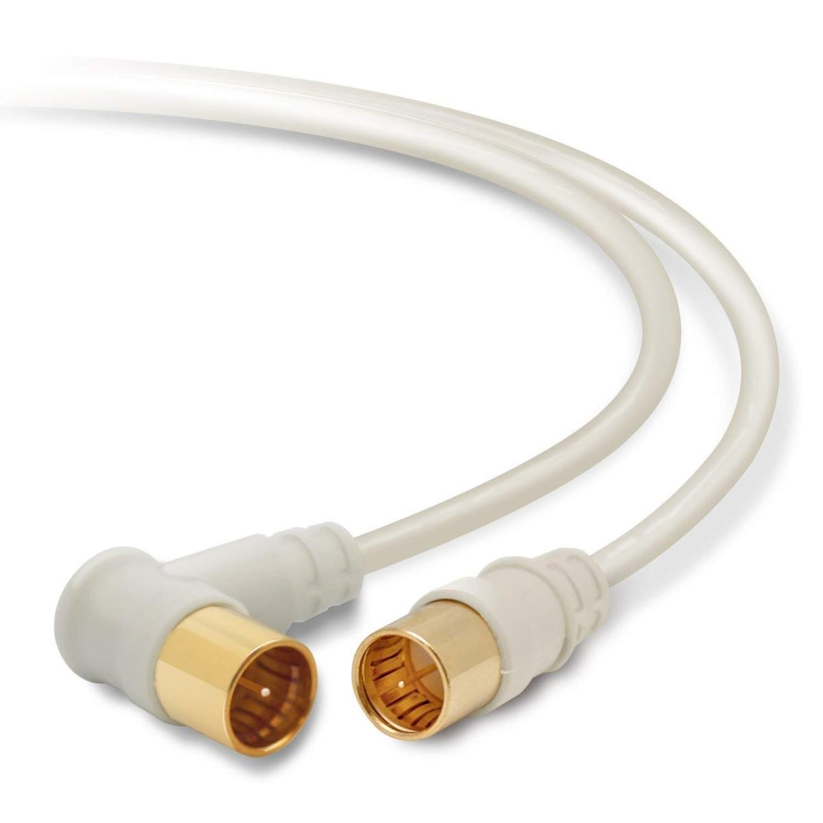 DXアンテナ アンテナケーブル 2K 4K 8K 対応 3m ストレートプラグ/L形プラグ 2C ライトグレー 2JW3SLS(B)